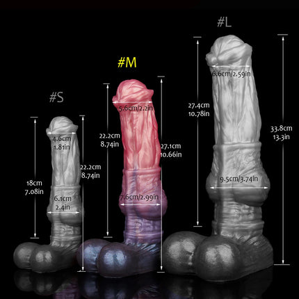 FAAK Colorful Silicone Ribbed Fantasy Horse Knot Dildo with Suction Cup Anal Sex Toys Soft Girthy Huge Fake Penis for Women