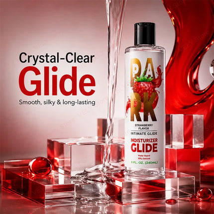 Strawberry Water-Based Lube 240ml - Smooth Non-Sticky Long-Lasting Personal Lubrication, Large Size Intimate Gel, Sex Lubricant for Couples, Lubes for Couples, Lubrication for Toys, Women, Bedroom Fun, Romantic Nights, Solo P