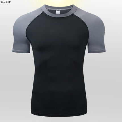 Men's T-Shirt Running Sport T Shirt Men Compression Top Tee Fitness Quick Dry Tight Training Gym Sport Running Shirts Men Jersey