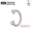 50pcs / 1.2x6X3X3mm / Eyebrow Jewelry|Face