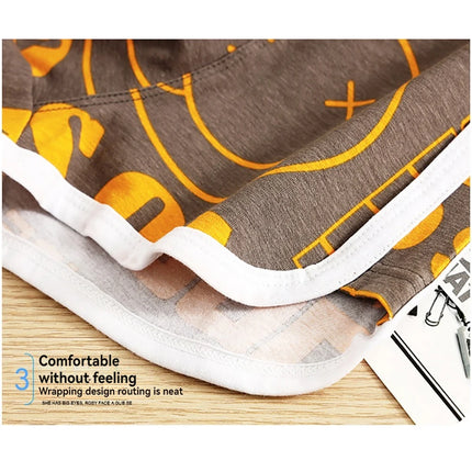 3PCS/Pack 100% Cotton Breathable Big U Crotch Mens Underwear Trendy Print Underpants High Elastic Waist Men's Panties Boxers