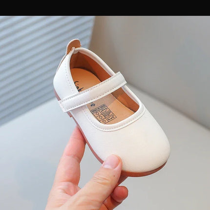 Girls Simple Leather Flat Shoes Fashion Princess Sweet Kids Flats Children Mary Janes for Wedding Party Classic Style Elegant
