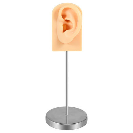 Soft Silicone Ear Model Tattoo Practice Body Jewelry Display Piercing Tools Earring Display Tool Metal Display Stand Kit