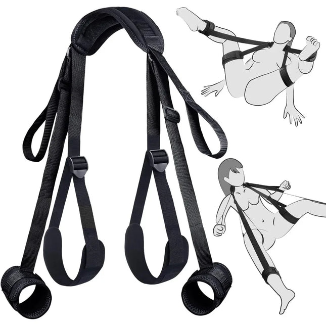 Sex Games BDSM Bondage Restraints  Adult Sex Toys Straps Neck To Wrist Thigh Handcuffs Ankle Kits with Adjustable Restraints Set