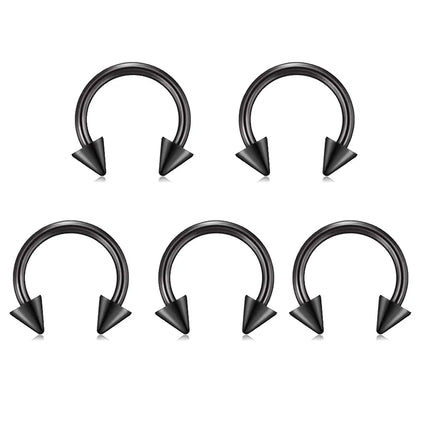 5pc Surgical Steel Body Piercing Jewelry Lot Bulk Nose Ring Tongue Bar Lot Eyebrow Labret Piercing Set Horseshoe Ring Lot Pack