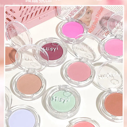 HISYI monochrome blush whitening matte cosmetics vitality girl nude makeup natural smudge monochrome blush plate