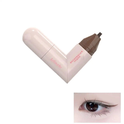 DIY Rotate Eyeliner Stamp Integrated Black Brown Dual-Tip Eyeliner Wing Stencil Waterproof Smudge-Proof Long Lasting Liquid Pen