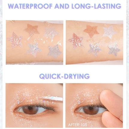 FOCALLURE-Liquid Eyeshadow Glitter for Eyes, Cosmetics Eyeliner with Sparkles, Shiny Shadows, Professional Makeup