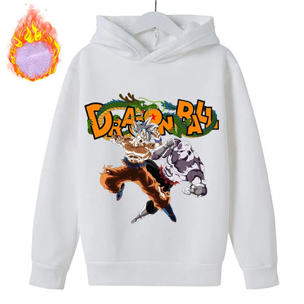 New Dragon Ball Z Hoodies Children's Goku Fleece Sweatshirt Y2k Trendy Plush Hoodie Anime Pattern Clothes Clothing for Boys Gift