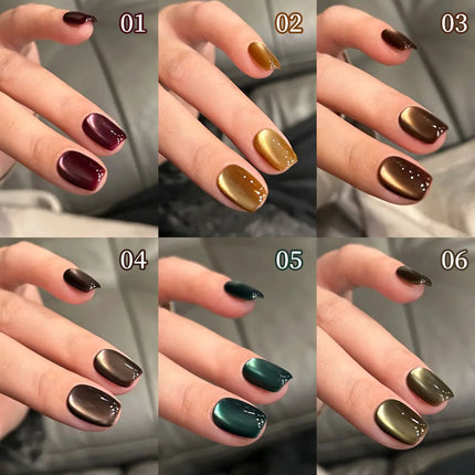 XEIJAYI 10ML Black Brown Cat Eye Gel Nail Polish UV Permanent Seedling Varnish Manicure Decor 2025 New Style
