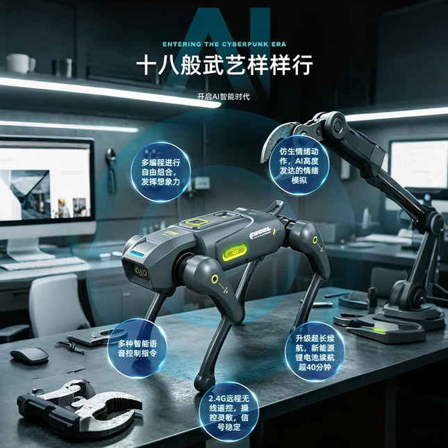Cocol Intelligent Eight Wheel Remote Control Robot Dog Ai Bionic Light Music Dancing Long Battery Life Wireless Holiday Gift