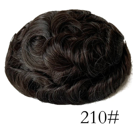 Undetectable Men Toupee All V Loop Super Thin Skin Hair Replacement System for Men Natural Hairline Wig