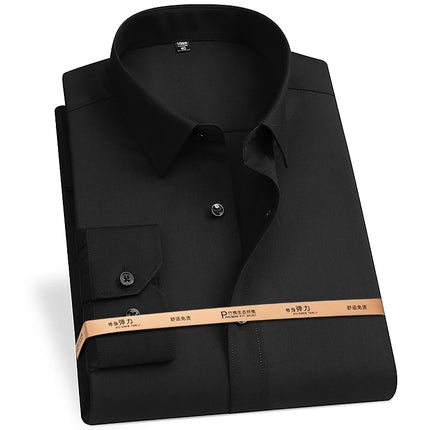 No-Iron Anti-Wrinkle 8XL New Fabric 50% Bamboo Fiber 46%Polyester 4%Spandex Men Shirts Long Sleeve Business work shirt Soft Cozy