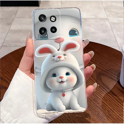 Soft Silicone TPU Clear Case For Motorola Edge 50 Neo 5G/Moto S50 5G Viral Elegant Kitten Painted Casing Shockproof Cover