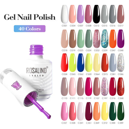 ROSALIND 15ml Nail Gel Polish Macaron Hybrid Varnish Semi Permanent Nail Art Design Soak Off Top Base Coat Esmalte UV Gel Nail