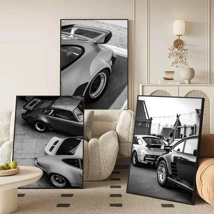 Black and White Luxury Car Vehicle Poster Modern and Elegant Wall Stickers for Home Decor Living Room Dormitory Wall Art