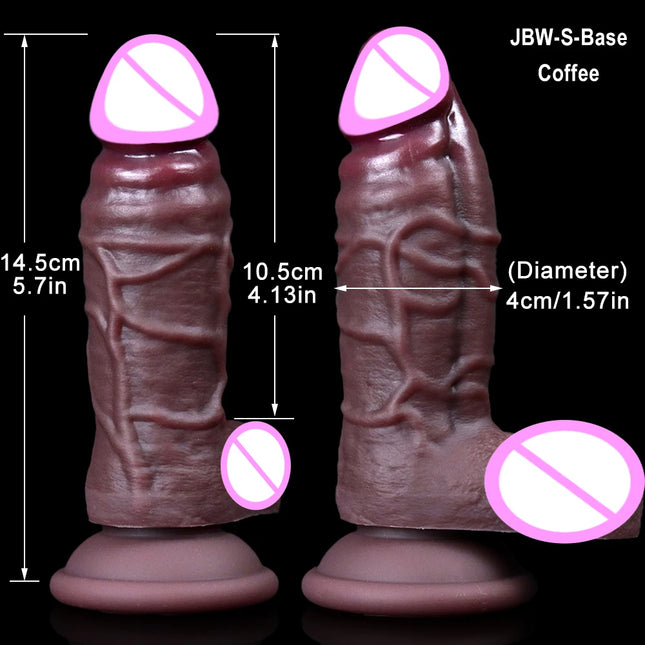 Safer Realistic Soft Big Dildo Double Silicone Small Penis Woman Man Anal Adult Sex Toy Suction Cup Dick Real Masturbators Cock