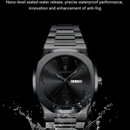 POEDAGAR Fashion High Quality Men Clock Date Week Waterproof Watch For Man Quartz Stainless Steel Luxury Men's Watches Reloj+Box