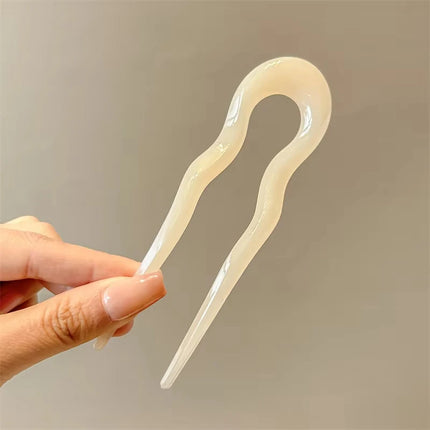 U-Shaped Hair Fork Fashion Tortoiseshell Acetate Hairpin Geometric Design Headwear Hair Sticks Women Girls Hair Accessories