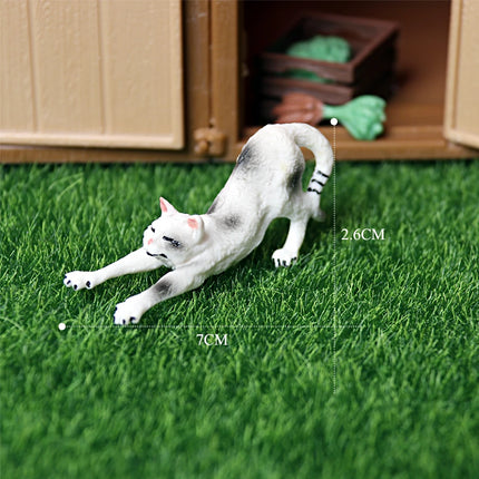 Realistic Plastic Cat Kitty Different Poses Figure Mini Cats Pet Model Figurines Cake Topper Kitten Toy Christmas Birthday Gift