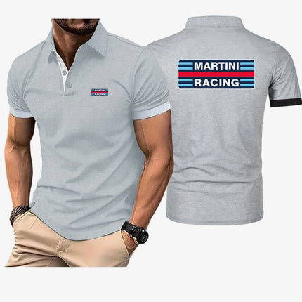 Martini Racing Print 2026 Men's New Cotton Polo Shirts Casual Solid Color Slim Fit Summer Fashion Brand Clothing