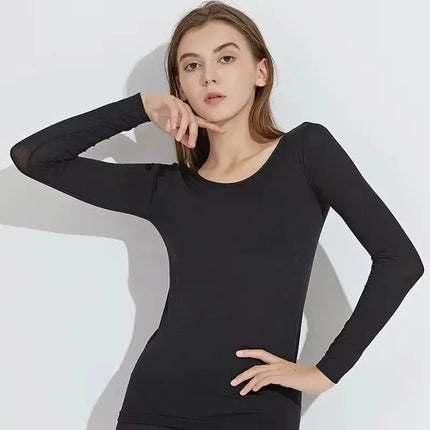 Women Traceless Thermal Underwear Set Unisex Intimate Pajamas Ultra-thin Winter Constant Temperature Long Sleeve Lingerie 2 Piec