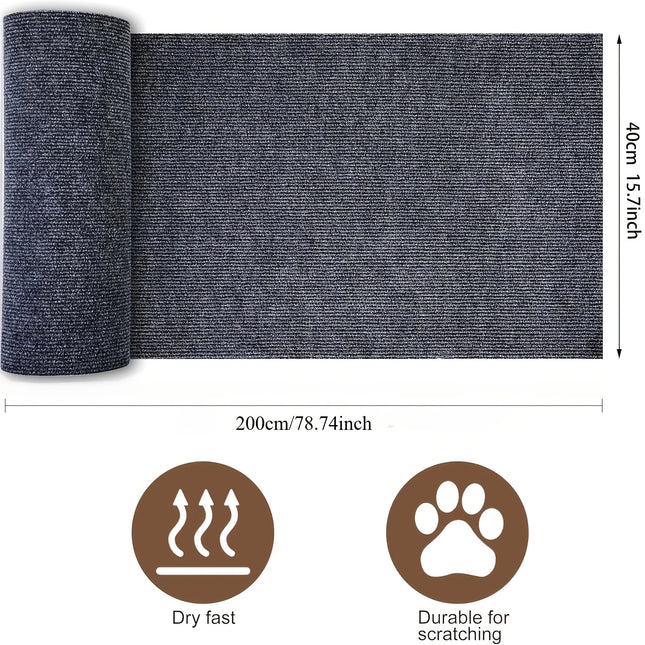 Trimable Cat Furniture Protector, equipped with self-adhesive scratch pads, protects sofas, doors, and cat tree stands from claw damage