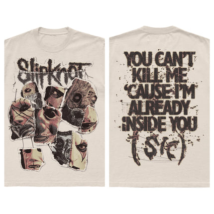 Slipknot Early-Era Themed T-Shirt (Masked Band Member Art + "870621345" Iconic Number + Occult Symbol & "S" Totem Design)