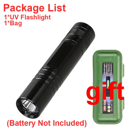 395nm UV Pen FLaslight,Blacklight Flashlight w/ Clip Portable Detector for Hotel/Pet Urine/Bed Bugs/Camping(AAA Battery Powered)