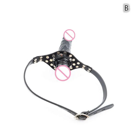 [TG823]Double Head Penis Mouth Plug Ball Gags Bit Mouth Slave Bondage Sex Toys Adult Toys For Men And Women