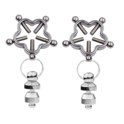 YoKoNex Electro Nipple Clamp Set – E-Stim Attachments with Weighted Balls, Bells, Vacuum Clips, for BDSM Shock Play & Sensory