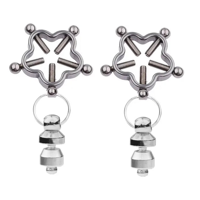 YoKoNex Electro Nipple Clamp Set – E-Stim Attachments with Weighted Balls, Bells, Vacuum Clips, for BDSM Shock Play & Sensory