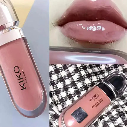 Original Kiko 3D Mirror Lip Glaze Waterproof Non Fading and Non Stick Cup Gentle Bean Paste Color Fine Shiny Point Charm Red