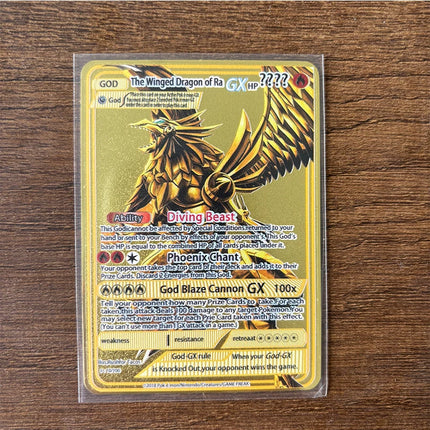 Charizard Theme Metal Collectible Cards Arceus Mewtwo.Super Lehiram ，6Pcs Gold Foil Fan Art Trading Cards Collection Toy Gift