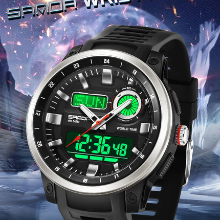 SANDA Fashion Brand Sport Electronics Watches for Men Outdoors Analog Digital Man Watch Luminous Waterproof Backlight Wristwatch