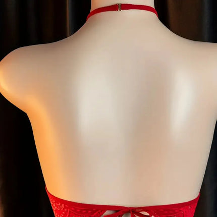 1pc Desire Babydoll Dresses Erotic Costumes Low Neck Backless Open Crotch Women Lingerie Hot Bodysuit Xxx Nightdress For Outdoor