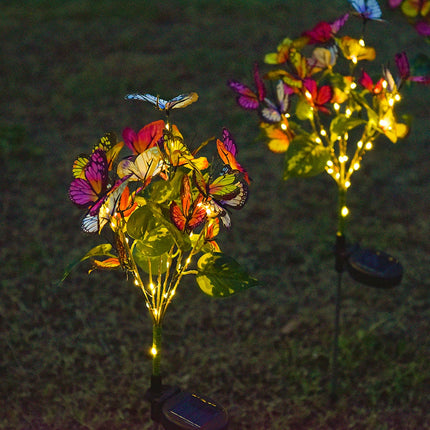 Solar Butterfly Flower Ground Lamp , Outdoor Solar Garden Lamp, Plastic Material, Great for Garden, Yard and Lawn Decoration