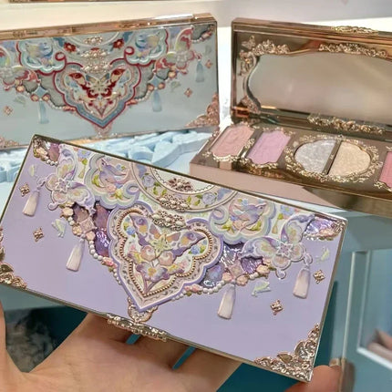Flower Knows Butterfly Cloud Collar Collection Makeup 6Colors Eyeshadow Matte Fine Shimmer Pearl Glitter Eye Face Palette