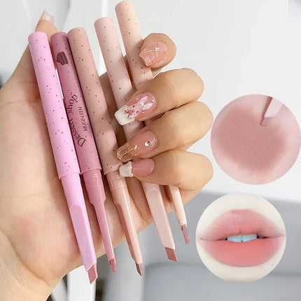 5 Colors Matte Lip Liner Lipstick Pen Waterproof Lasting Plump Velvet Lipstick Natural Outline Lips Line Pen Lip Makeup Cosmetic
