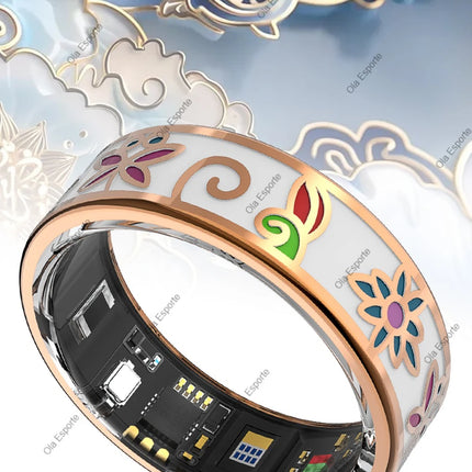 2026 Color Enamels Fashion Women Smart Ring Female Stainless Steel Intelligent Finger Ring Lady IP68 Waterproof Fitness Tracker
