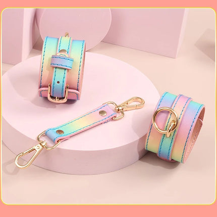 Rainbow Handcuffs For Sex Ankle Cuff Restraints Bondage Bracelet BDSM Woman Erotic Adult Sex Toys For Couples Exotic Accessories