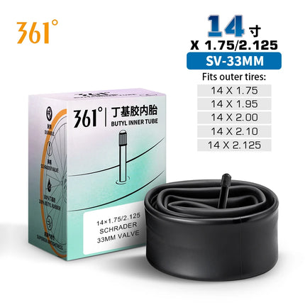 361 Degrees Bike Inner Tube 33/48MM Schrader Valve Bicycle Tube MTB Bike Cycling Tire Tubes 12/14/16/18/20/22/24/26/27.5/29 Inch