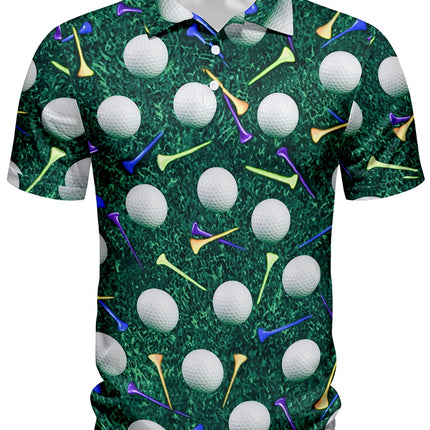 Summer Men's Short-Sleeved Polo Golf Print Casual Button Top Personalized Clothing for Men Exquisite gifts are definitely