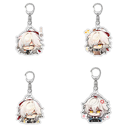 Honkai: Star Rail Anime Figure Acrylic Keychain Dan Heng Feixiao Firefly Model Plate 4pc/set Keyring Game Fans Gift