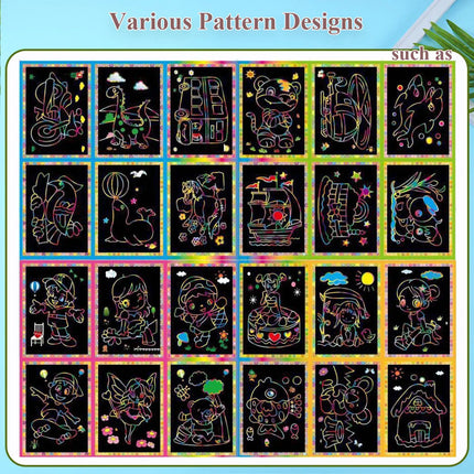 Random 8/10pcs A Lot Magic Scratch Art Doodle Pad Painting Cards Toys Early Educational Learning Drawing Toys