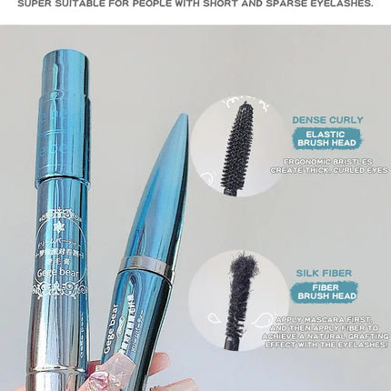 Gege Bear Dream Party Curly Black Sun Flower Mascara Cute Design All Day Long-Wearing Lash-Lengthening Thick Volume Eyelashes