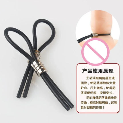 Cocking Ring Silicone Lasso Keeper Male Prolong Enhancer Delay Sex Product For Couples Increases Stamina And Extra Support