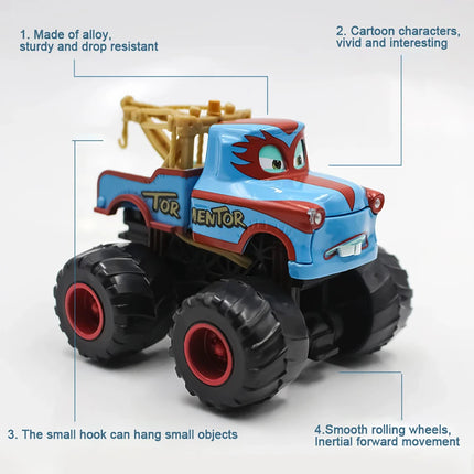 Cars Diseny Pixar Mater's Tall Tales Monster Truck Wrestler Tormentor Rastacarian Dr. Feel Bad Alloy Diecast Model Toy Car