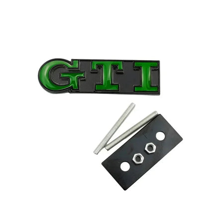Metal GTI Logo Car Front Grille Emblem Badge for Volkswagen Polo Caddy Golf 4 5 6 8 Jetta Tiguan Touran Passat T-Roc MK3 MK4 MK5