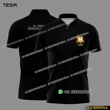 TESM Summer POLO Shirt Men Summer Sports V-neck T-shirt Street Trendy Short Sleeve 3D HD Print T-shirt